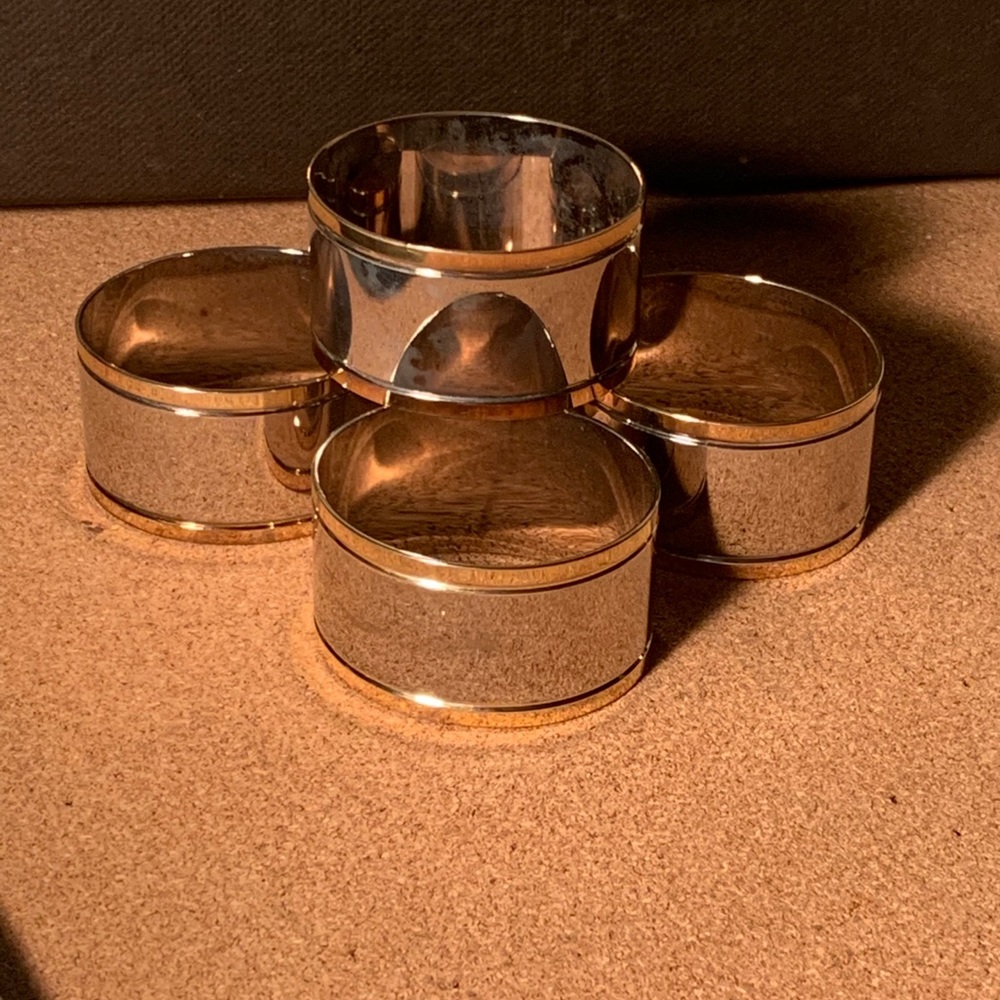 Pier 1 Silver and Brass Napkin Rings
